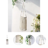 utility easy installation hollow tassels hanging pot net holder for balcony hanging basket hanging planter