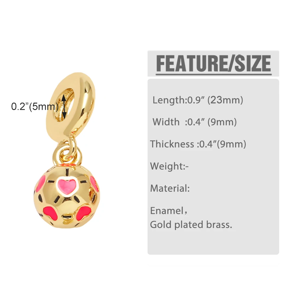 OCESRIO красочная эмалированная футбольная подвеска в форме сердца для ожерелья