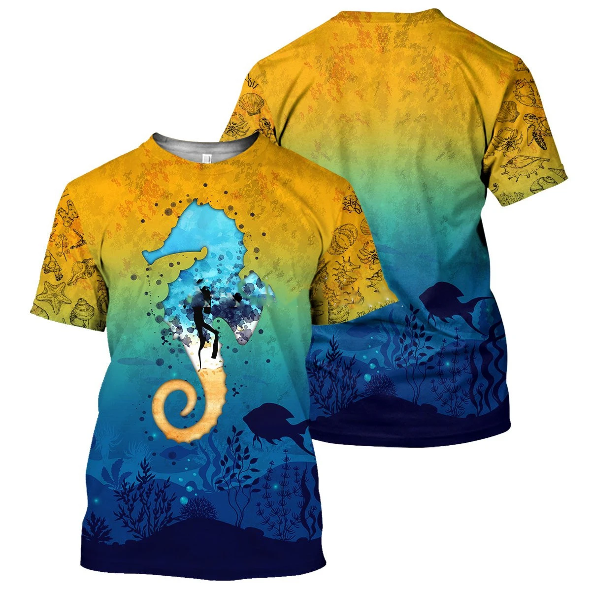 

New Men's Sports 3D Printing T-shirt Unisex Diving Art Personalized Casual Fashion Short Sleeve Round Neck Street Large Top