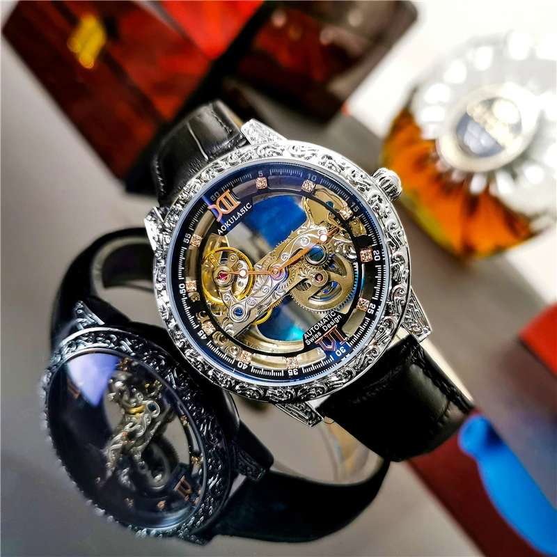 

AOKULASIC Automatic Watch Men Waterproof Fashion Business Mechanical Wristwatches Mens Top Brand relogio masculino de luxo