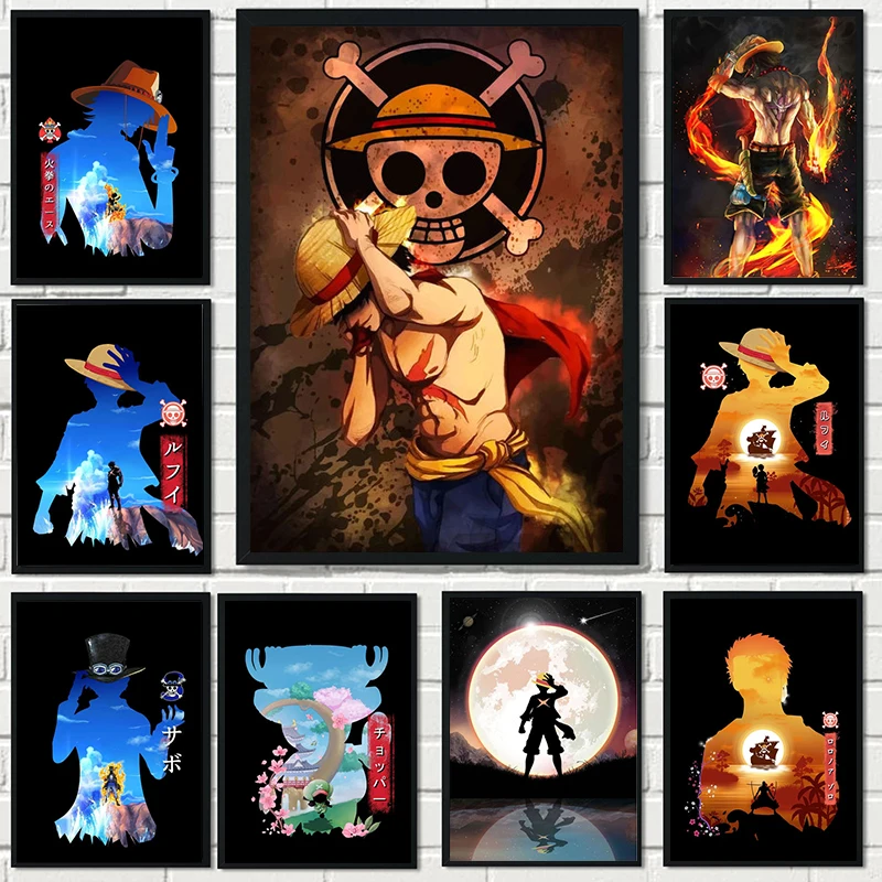 

Japanese Manga Comic Book Anime Poster Luffy, Zorro, Usopp Wall Decoration Print Canvas Painting Children's Room Home Decoration