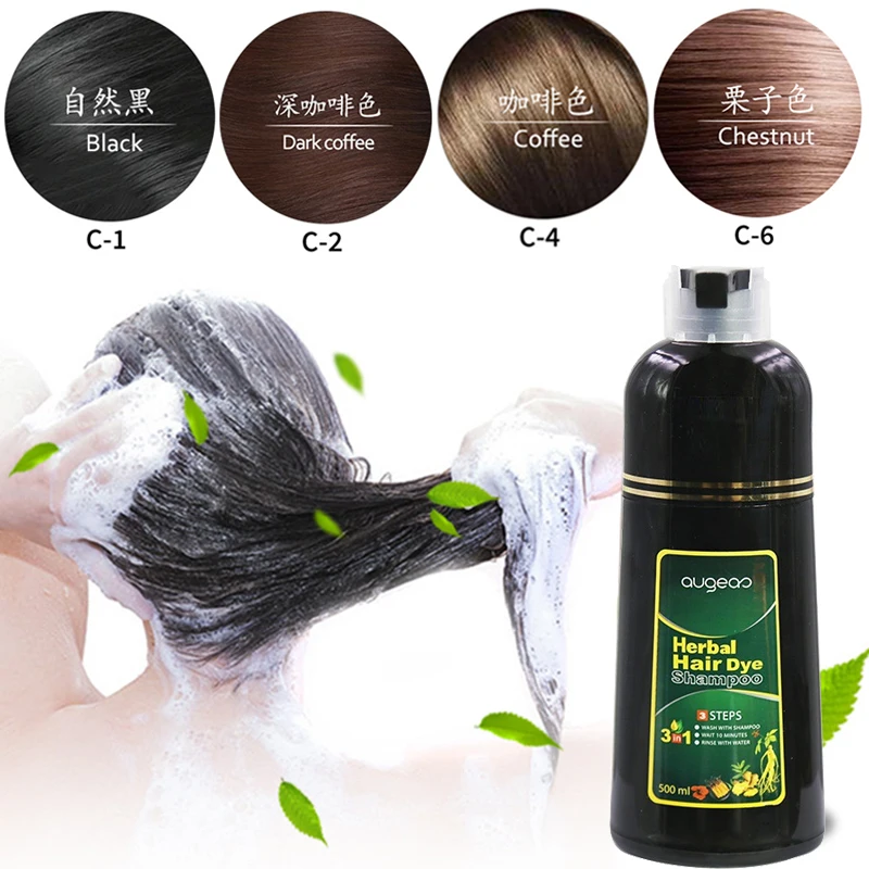 

500ml black foam hair coloring agent does not stick to the scalp.dark brown hair dye hair dye shampoo Effective in 5 minutes