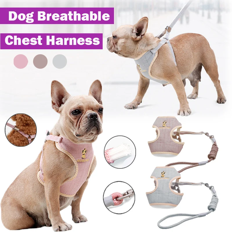 

Pet Collar Dog Breathable Explosion-Proof Punch Chest Harness Small Medium-Sized Dog Nylon Anti-Breakage Leash Dog Accessories