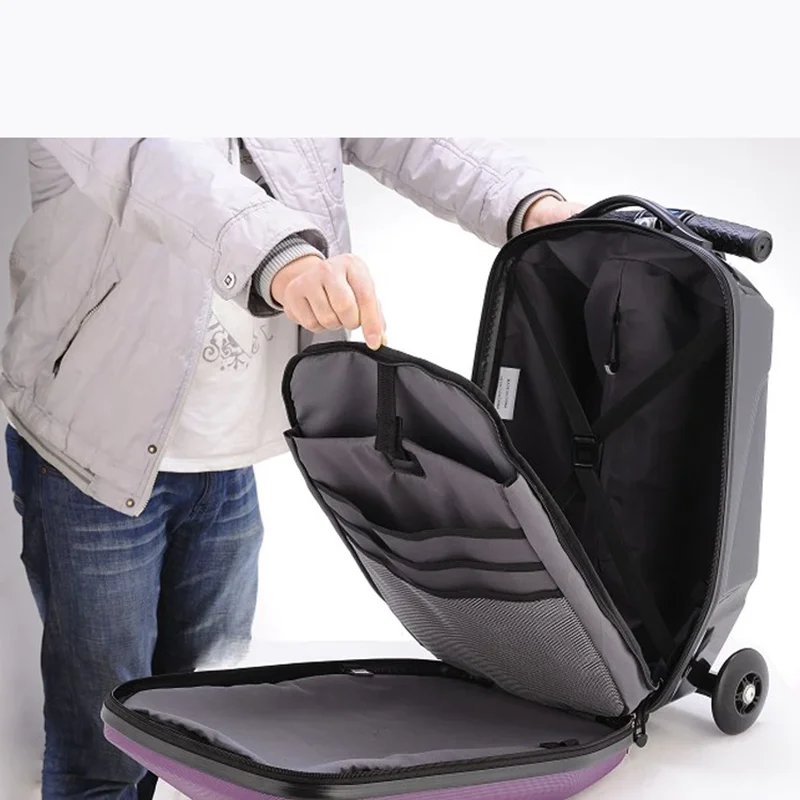 20 inch carry on scooter trolley scooter suitcase skateboard luggage on wheels