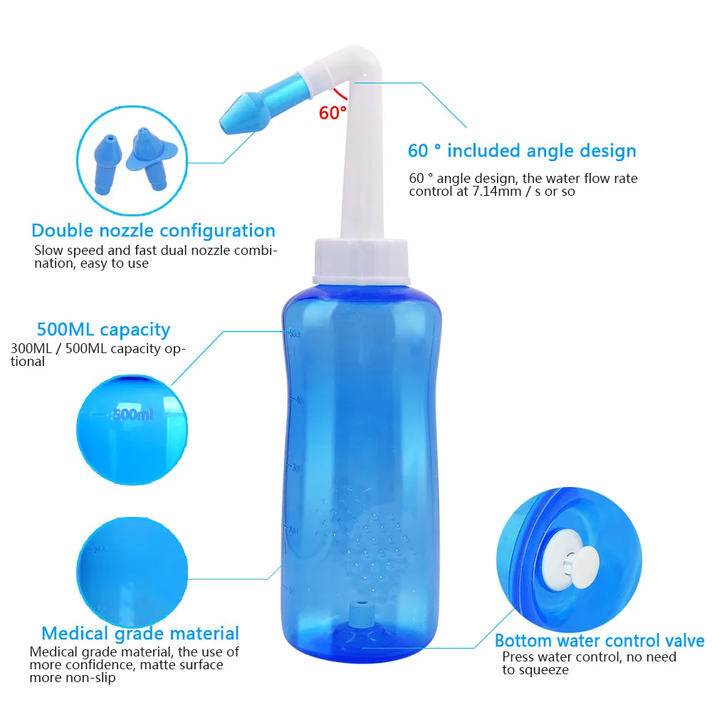 Nasal Wash Nose Cleaner Neti Pot Nasal Irrigator Nasal Rinse Bottle Avoid Allergic Rhinitis Adult Kid Baby Dropshipping images - 6