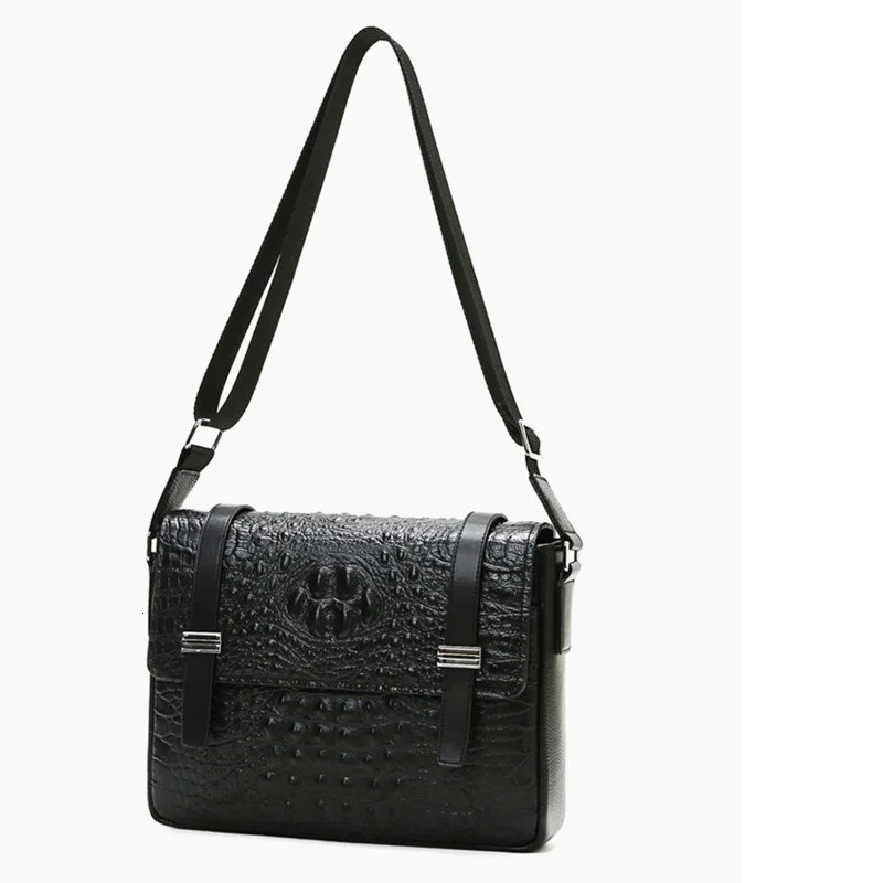 Man Messenger Bag Genuine Leather Crocodile Texture Small Men Bags Of Satchel Layer Cowhide Briefcase Bandolera Hombre Sac Homme