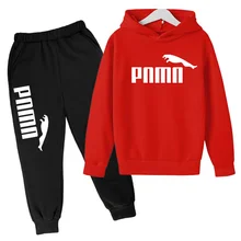 Children's leisure outdoor sports hoodie set boys and girls multi-color fashion printed long-sleeved sports clothing 