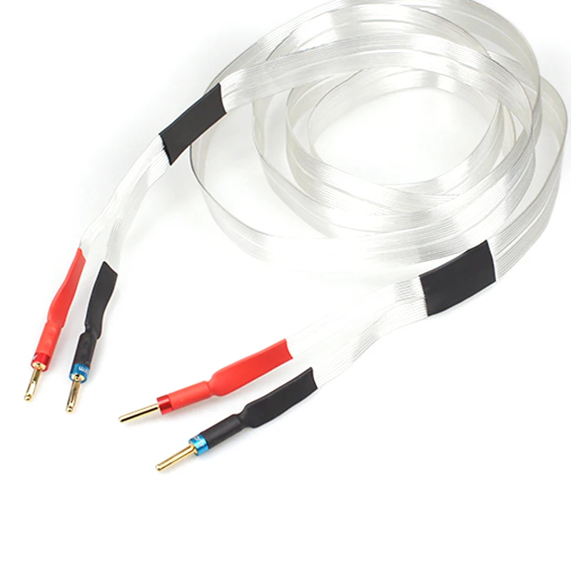 

12-жильный 7N OCC медный посеребренный громкий динамик кабель Hifi провод динамика с родиевым банановым Y-образным штекером