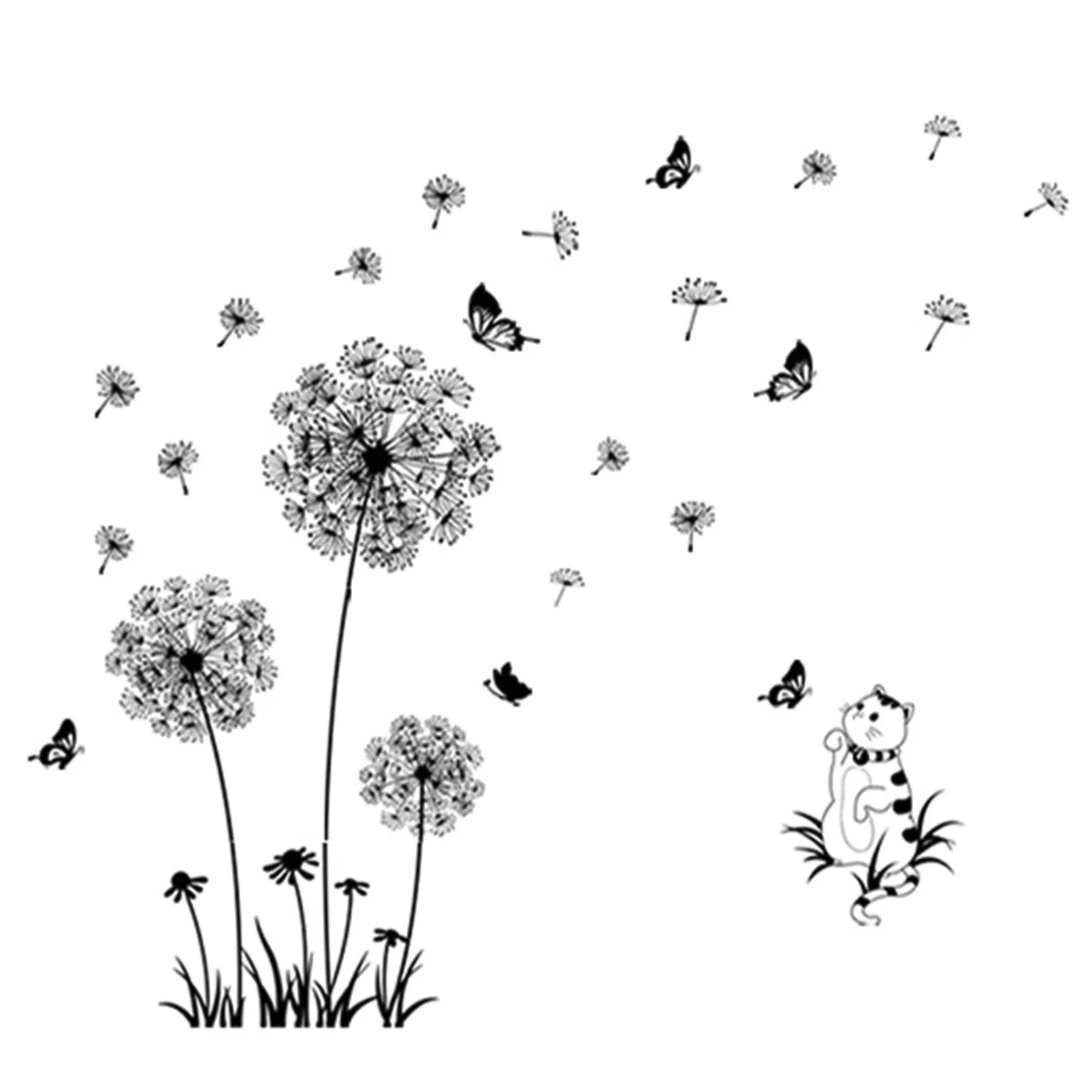 Одуванчик бабочка Настенная Наклейка s виниловый с изображением цветка наклейки