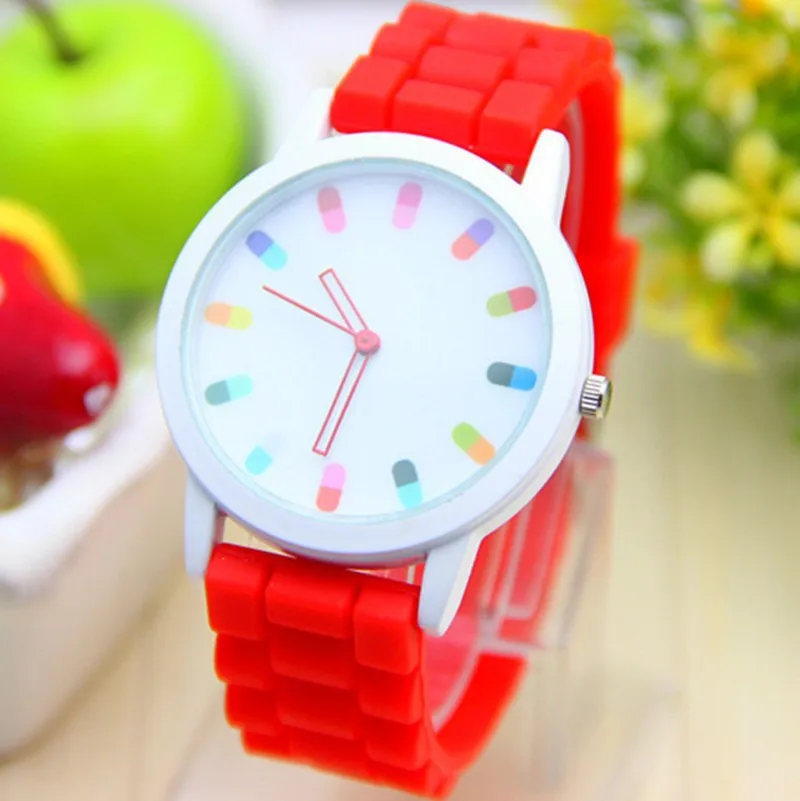 

Women for Watches Fashion White Green Silicone Jelly Student Clocks Casual Luxury Girl Watch Zegarek Damski Reloj Mujer часы
