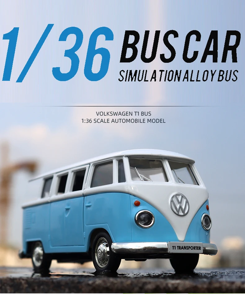 Simulation exquisite die-casting toy car children's toy collection gift transporter classical bus 1:36 alloy model pull back car