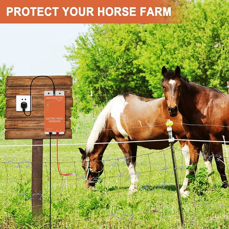 

Electronic Pulse Fence High Voltage Pulse Electric Fence Host For Livestock, 0.3 Joules US Plug