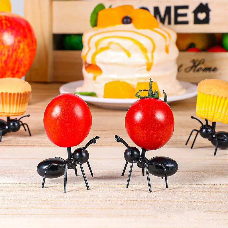 12Pcs Ants Toothpicks Food Fruit Picks Decoration Ant Shape Forks Snack Cake Dessert Tableware for Home Party Dinner Pick |