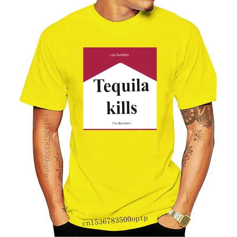 

Camiseta negra de manga corta para hombres y mujeres, camisa con personalidad de Tequila mata a nueva, regalo genial