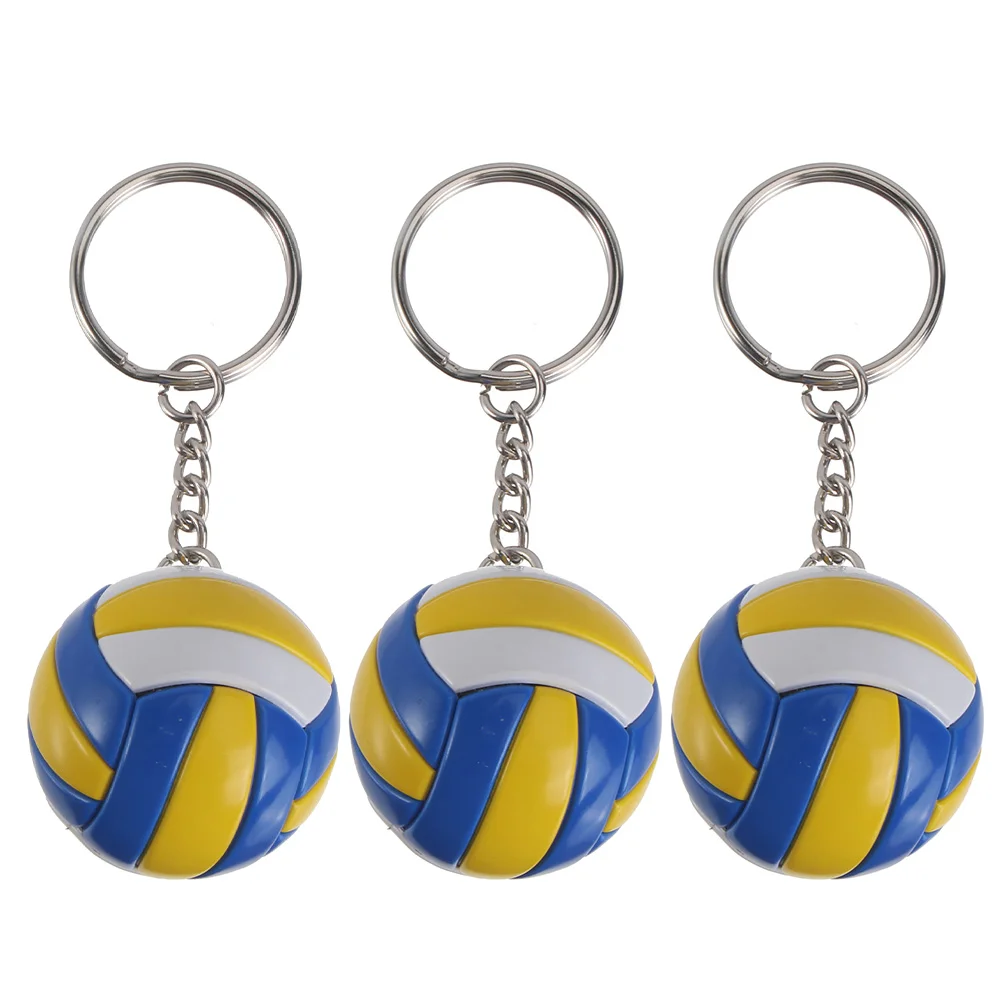 

3 Pcs Volleyball Keychain Ring Hanging Sports Chains Pu Small Gift Bag Ornament