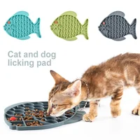 Fish Shape Silicone Lick Mat Non-slip Slow Feeding Food Bowl For Small Medium Dogs Puppy Cat Treat Feeder Dispenser Pet Supplies
