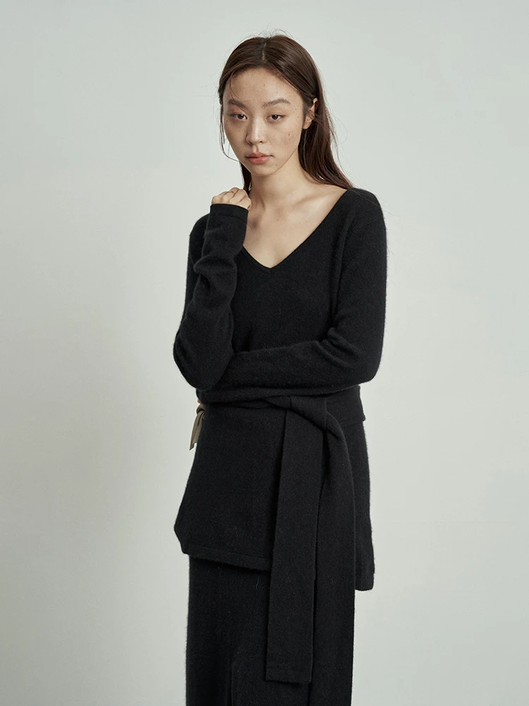 Love and Nancy оригинальный дизайн 2024 осенне-зимний новый шерстяной свитер с v-образным