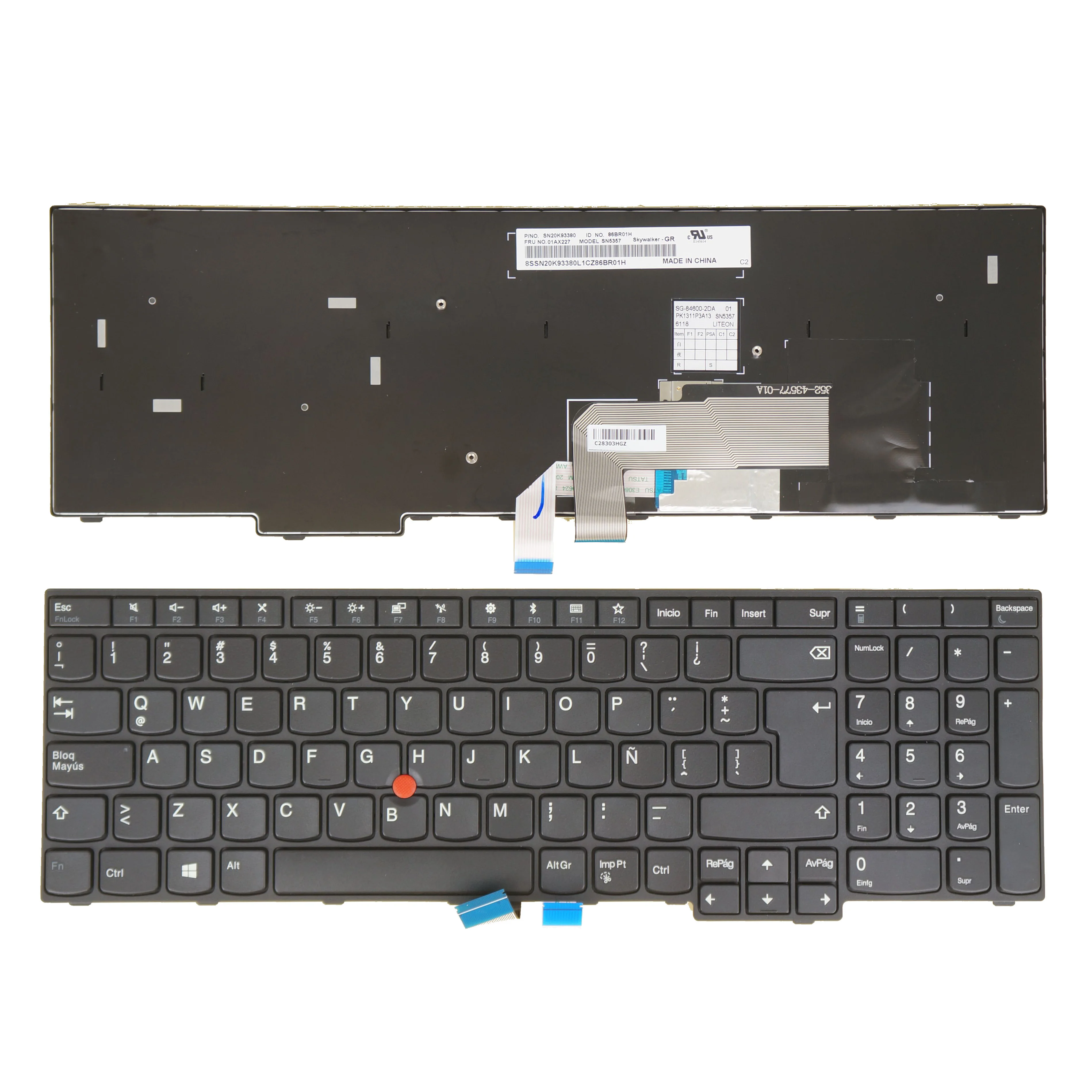 Фото Клавиатура LA/испанская для Lenovo Thinkpad E570 (20H5 20H6), E570C, E575 (20H8) 01AX123 01AX163 01AX203, 01AX170 01AX210 01AX130 №1