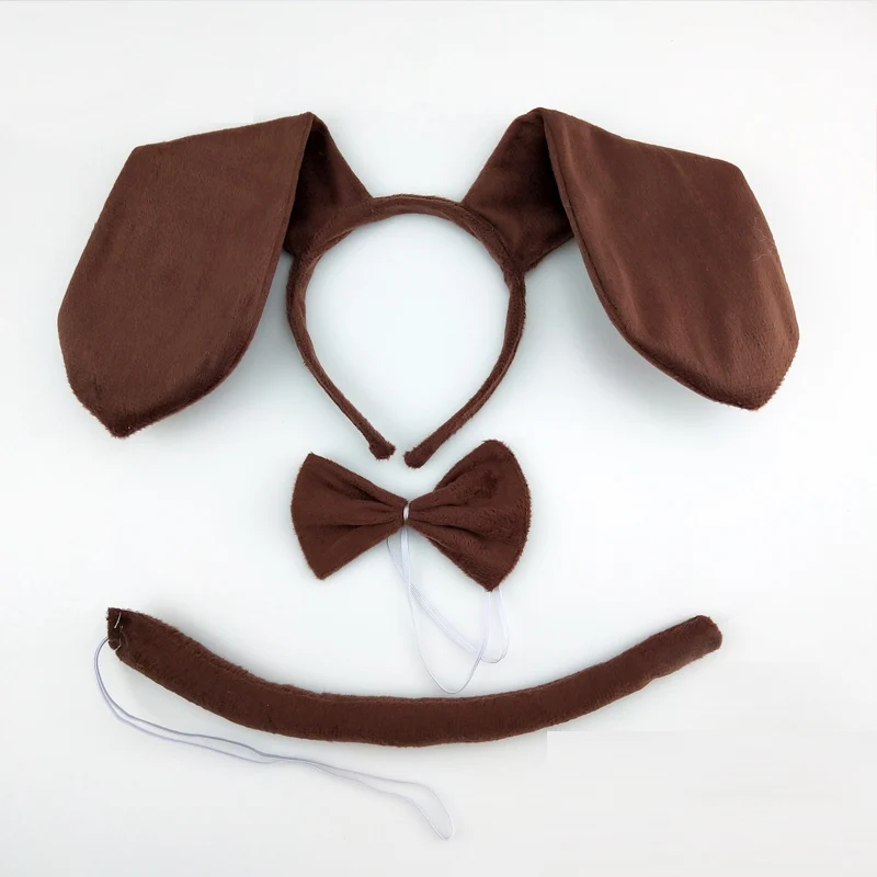 

Adult Kids Party Plush Headbands Dog Ears Headband for Hair Hoop Animal Cosplay Hair Bands Halloween Birthday