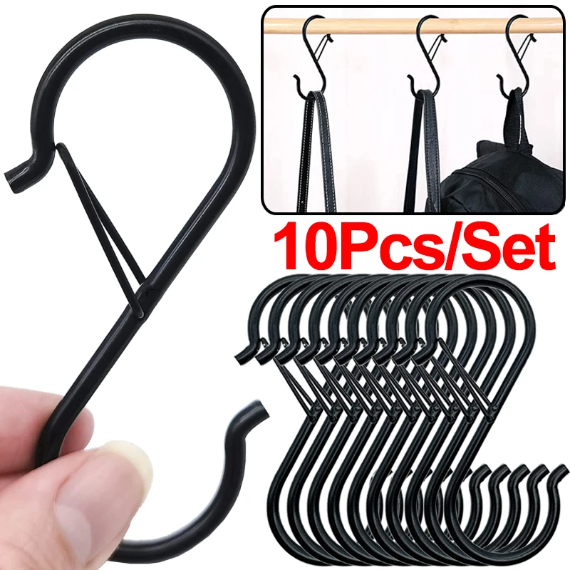 

Metal S-shape Hook Garden Hooks Towels Closet Kitchen Rack Clasp Pot Hanger 10pcs Bedroom With Rod Bags Hanging Buckle Clothes