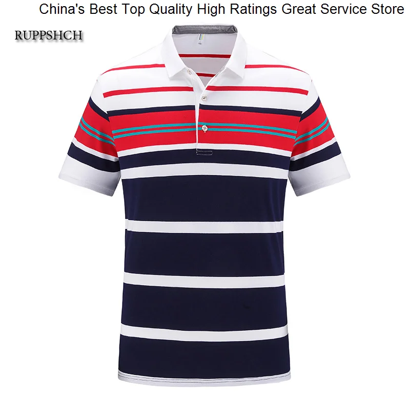 

Мужская одежда 2023 рубашки поло летние топы хлопковые с коротким рукавом полосатые классические и деловые мужские