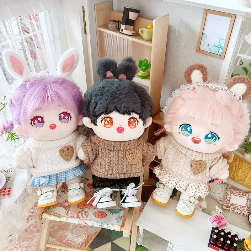 

1 комплект 20 см Одежда для куклы свитер + юбка + обувь платье Skzoo плюшевые куклы одежда куклы аксессуары для кукол EXO idol куклы Поклонники подар...