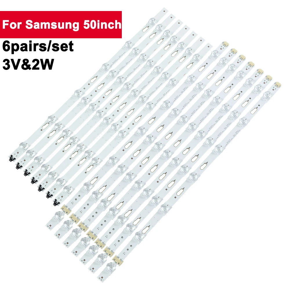 

6Pairs/Set 3V LED Backlight Strip For Samsung 50inch S_KU6K_50_FL3 LM41-00253A TV Repair UE48JU6000 UA48JU5900 UA48JU6060