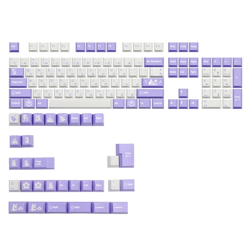 

135 Key/Set Tuzi Theme PBT Dye Subbed Keycap for MX Switch FL980 Mechanical Keyboard Gmk Keycap Key Caps