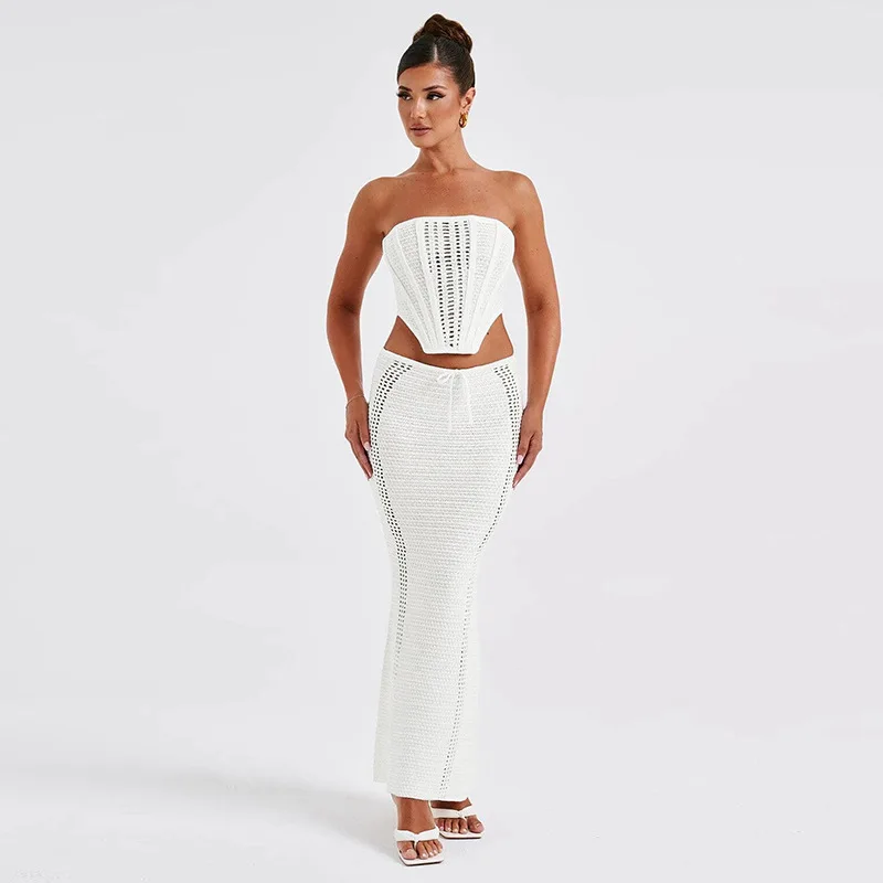 Женский летний комплект из 2 предметов облегающее трикотажное вечернее платье