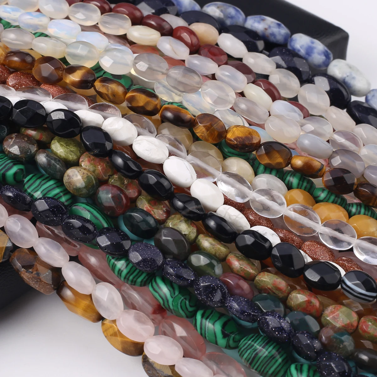 

Natural Stone Beads Facet Oval Shape Gemstone Isolation Spacing Loose Beads Jewelry Making DIY Necklaces Bracelet Accessories
