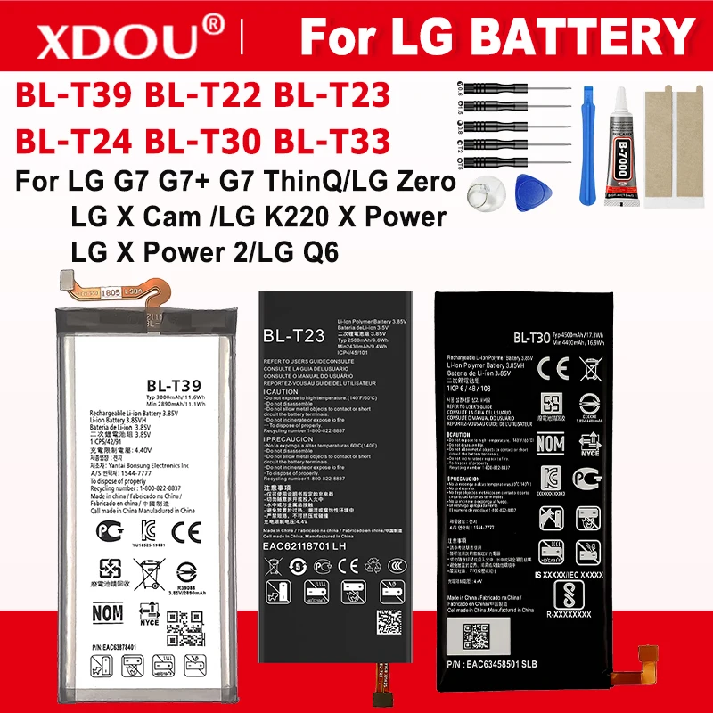 Фото Аккумуляторы BL-T39, BL-T22, BL-T23, BL-T24, BL-T30, BL-T33 для LG G7 ThinQ, LG Q6 Zero, LG X Power 2, K220, X Power, X Cam №1