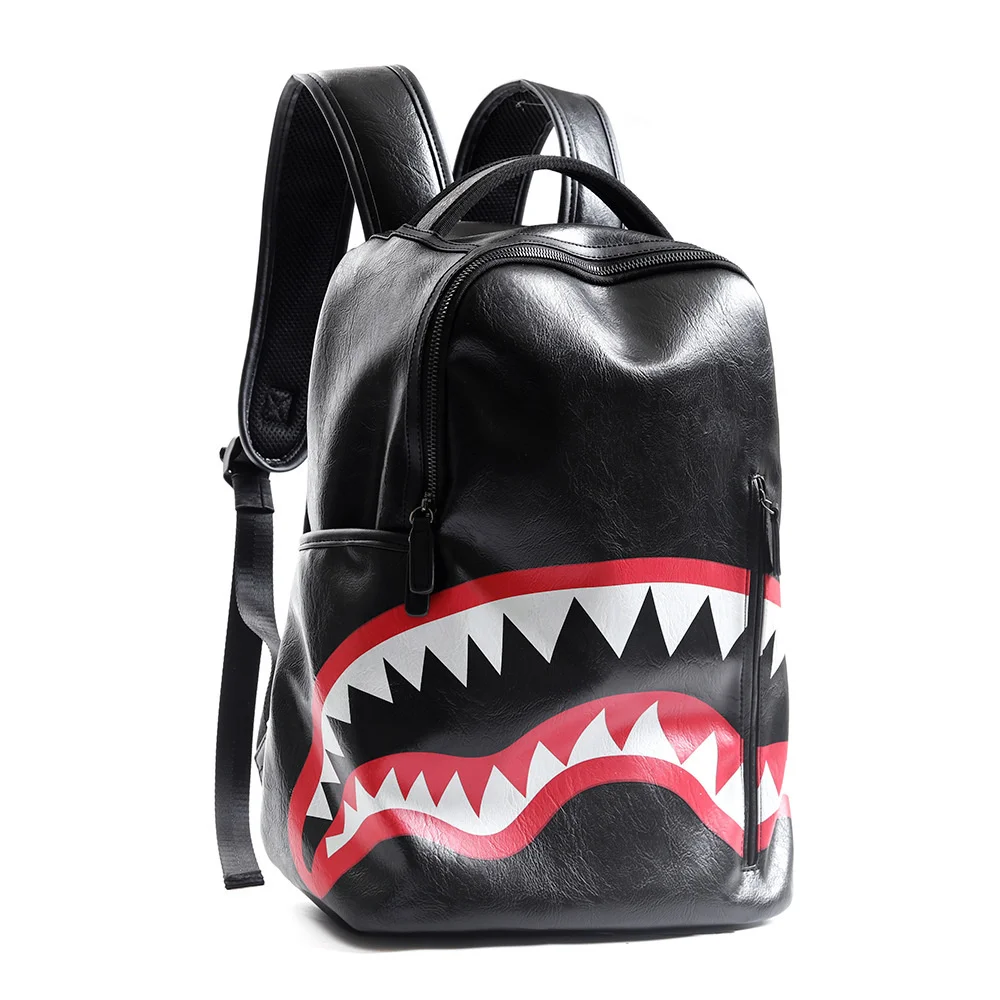 

Fashion Men's Backpack Teenager Large Schoolbag Shark Bag Outdoor Waterproof Travel Bags 14-inch Laptop Double Straps Backpacks