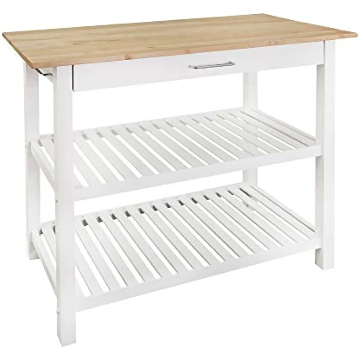 

Solid Hardwood Top, Natural/White, 40" W (373-91) Kitchen Island, Natural&White