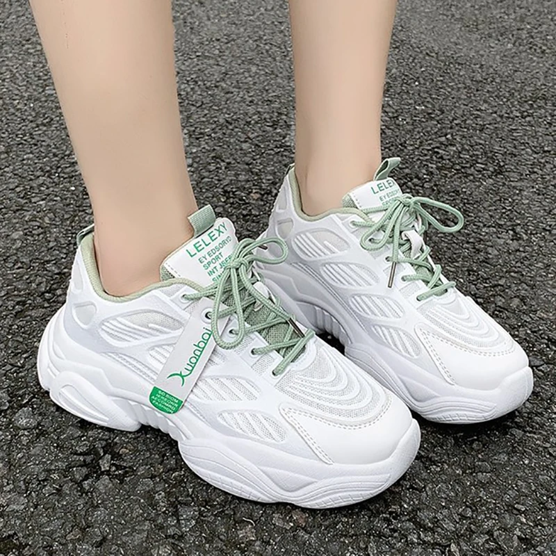 

Sneakers Women Shoes Flats Casual Ladies Shoe Woman Lace-Up Mesh Light Breathable Female Zapatillas De Deporte Para Mujer