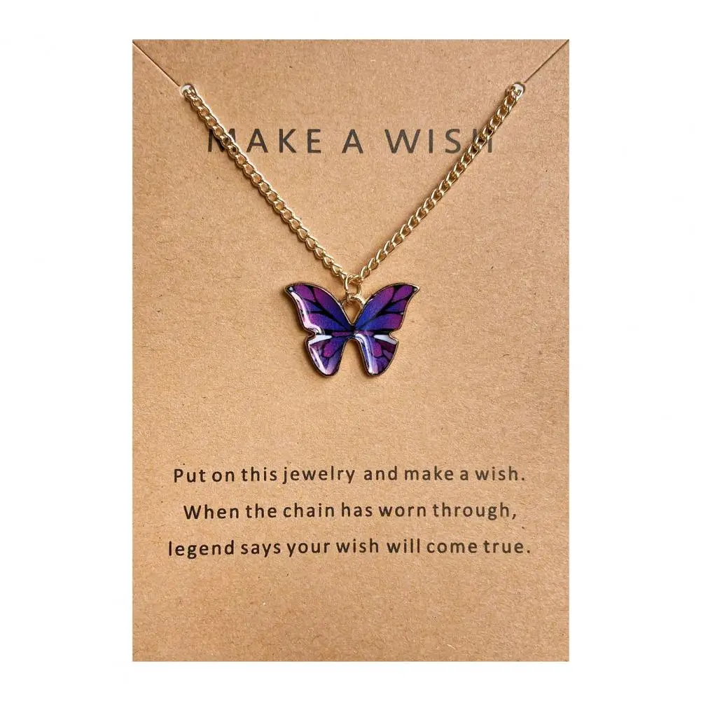 

Women Necklace Vivid Exquisite Smooth Edge Polished Butterflies Shape Dating Neck Chain Female Accessory