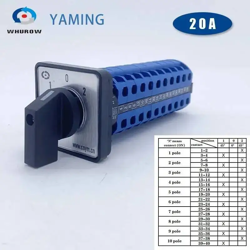 

Whurow Кулачковый переключатель LW26-20/10 20А 10P трехпозиционный