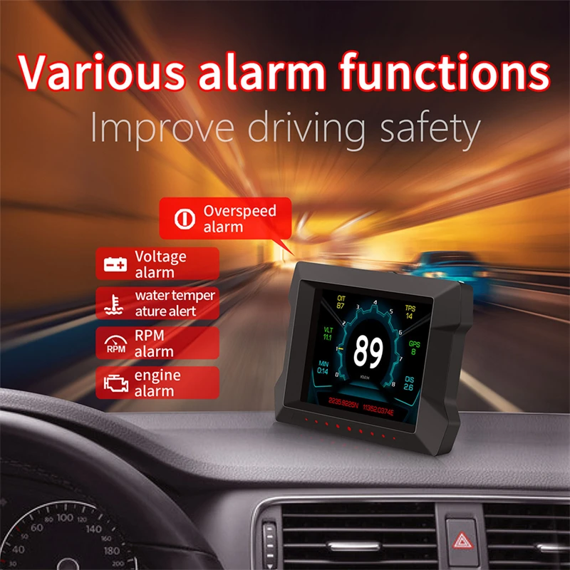 G22 OBD GPS HUD Display Head Up Display Car Speedometer Water Temperature Overspeed Voltage Alarm LCD Instrument Slope Meter