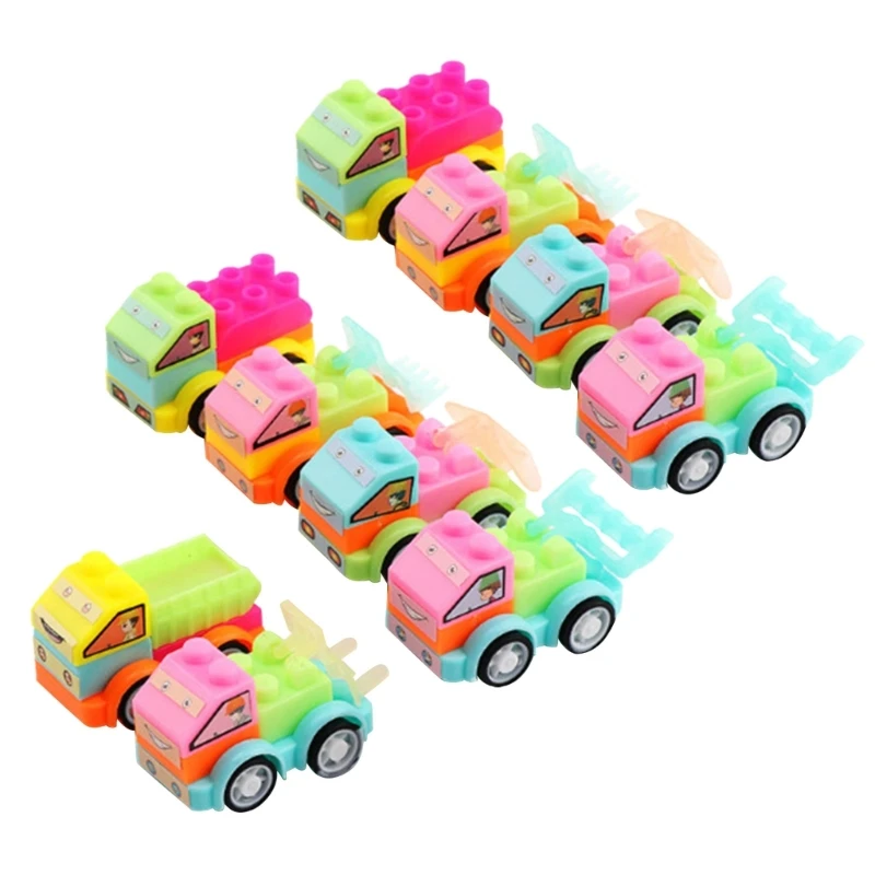 

Конструктор-пазл, игрушечный автомобиль, набор из 10 штук, мини-автомобиль «сделай сам», грузовик, игрушка для строительства, подарок для детей на день рождения