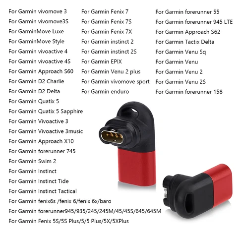 Адаптер зарядного кабеля типа C для замены Зарядного устройства Базовый адаптер для умных часов 90 градусов для Garmin Fenix 7/7S/7X/6