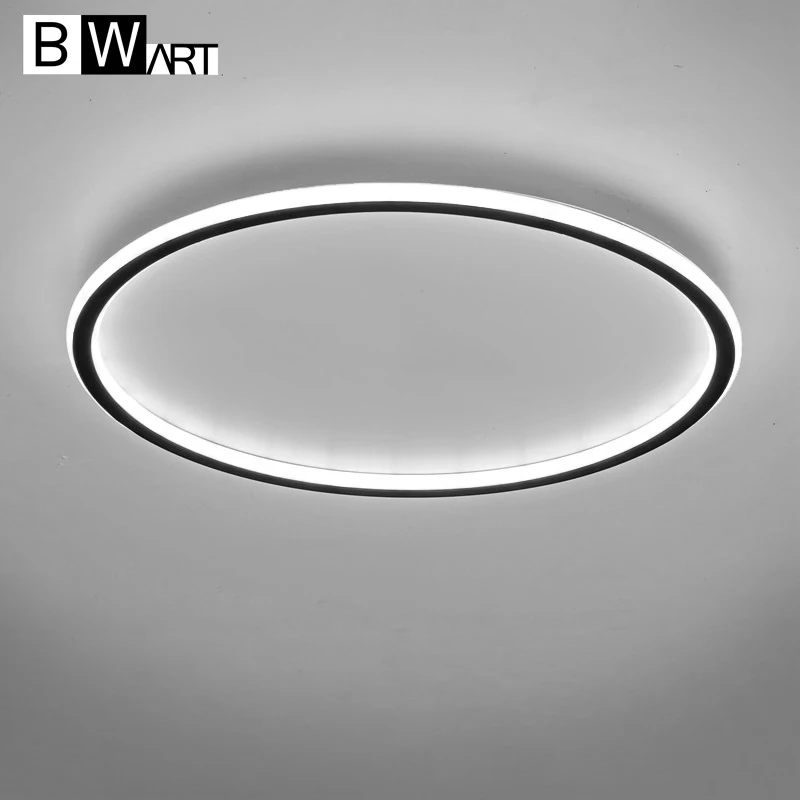 Современный светодиодный потолочный кулон BWART для освещения гостиной, ресторана, холла Circle light on.