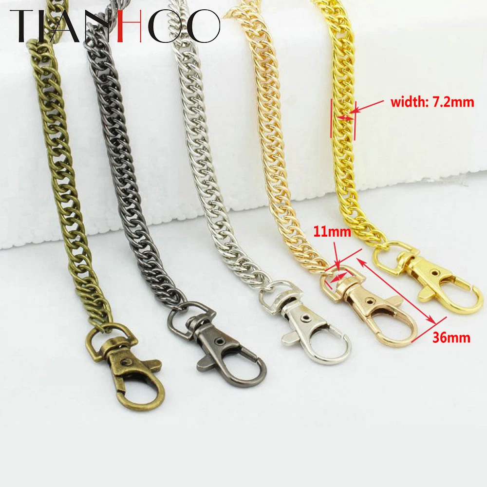 120cm Metal Chain For Shoulder Bags Handbag Buckle Handle DIY Chain Bag Strap Accessories Hardware Double Woven Iron Chain