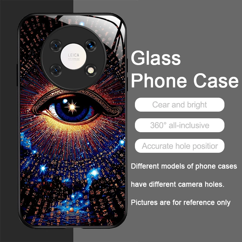 Фото Чехол для телефона из закаленного стекла в стиле ретро Devil Eye Mysterious Totem для Huawei Nova 13 12 SE 11 10 Pro Mate 70 60 40 30 P60 P50 P40 №4