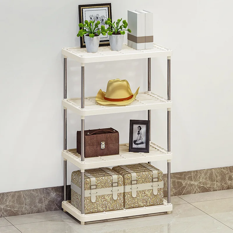 

Multifunctional Shelf Combination Kitchen Bathroom Bathroom Storage Shelf Floor-to-ceiling Plastic Storage Finishing Rack