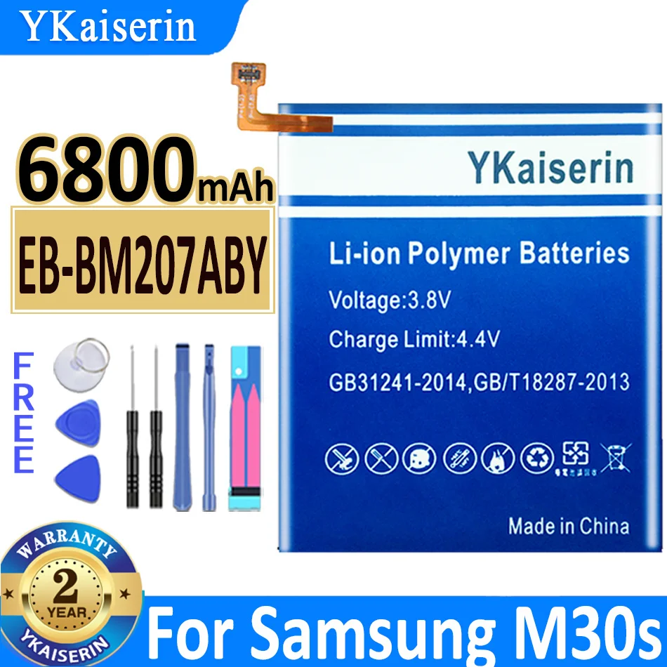 

6800mAh EB-BM207ABY For SAMSUNG Galaxy M30s SM-M3070 M3070 M21 M31 M215 M30S M31 M315F M307 M21 F41 M21S M20S Battery Bateria