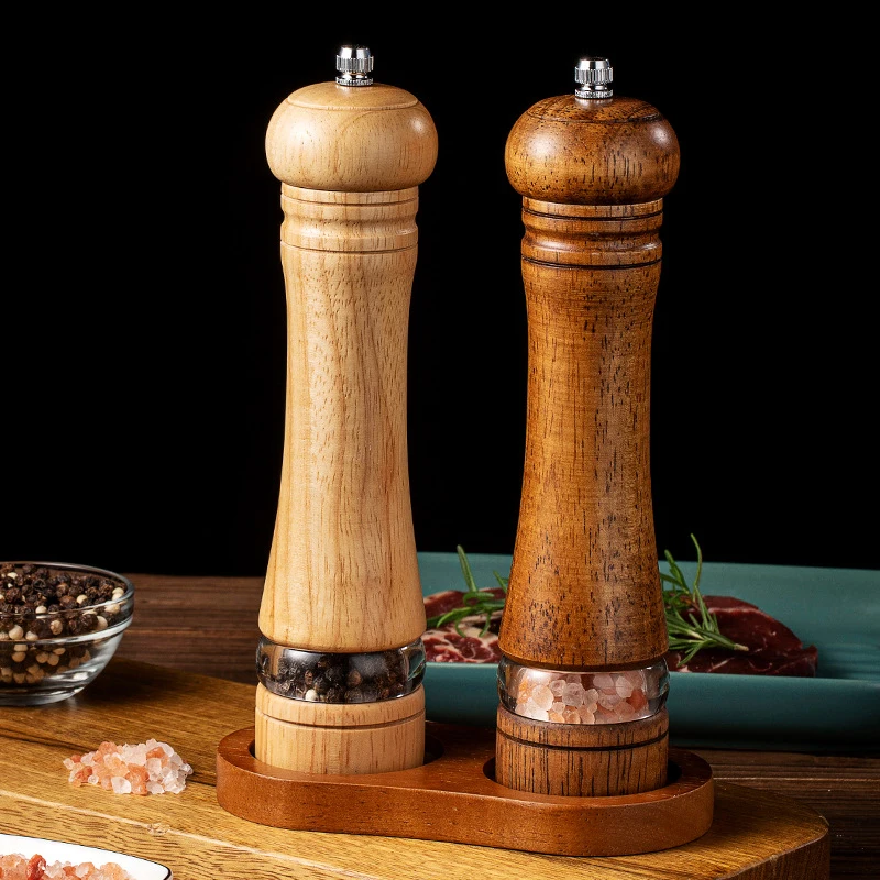 

6" 8" Manual Salt and Pepper Grinder Solid Wood Spice Pepper Mill With Strong Adjustable Ceramic Grinder Kitchen Cooking Tools