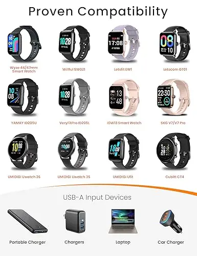 Фото Зарядное устройство для умных часов Skg Letsfit Cubitt Yamay Willful Fitpolo Tozo Wyze Umidigi Blackview USB Магнитная зарядка для Uwatch 3S №5