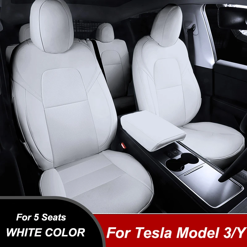 

Car Seat Covers For Tesla Model 3 Y 2020 2021 2019 Luxury Full Set Interior Parts Automotive Products Accessories