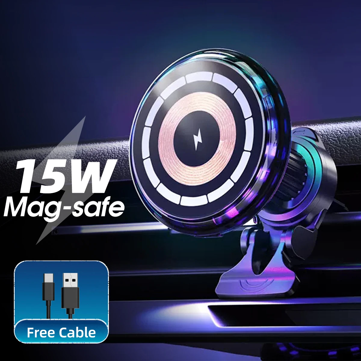 

Magnetic Car Wireless Charger Phone Holder Stand for Car Magsafe Mount for iPhone 14 13 12 Promax Wireless Chargers Station