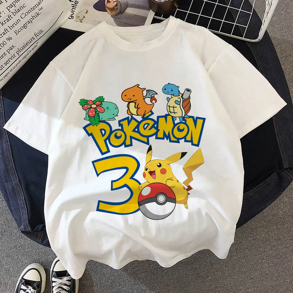 

Pokemon Pikachu T Shirt Number1-9 Children Birthday Kawaii Tee Shirts Anime Cartoon Kids Boy Girl T-shirt Fashion Casual Clothes
