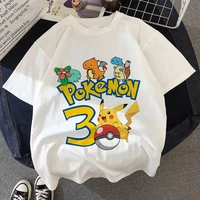 pokemon pikachu t shirt number1 9 children birthday kawaii tee shirts anime cartoon kids boy girl t shirt fashion casual clothes